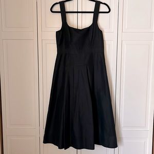 J. Crew Black Pleated A-line Dress in Faille - Size 4